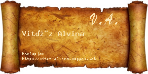 Vitéz Alvina névjegykártya